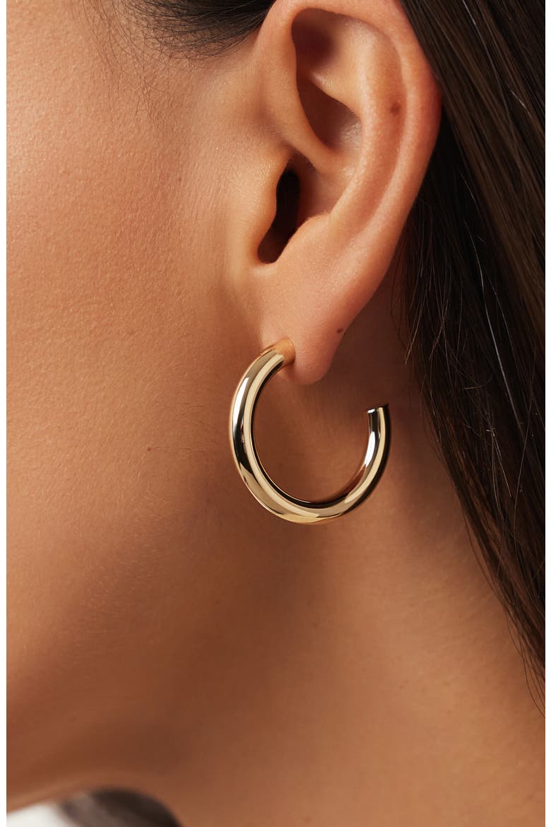 Chunky Gold Hoop Earrings - Gold Bold C-Hoops Large, Alternate, color, Gold
