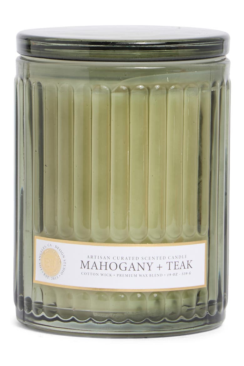 Santal & Spiced Oud Ridged Candle, Main, color, MAHOGANY TEAK