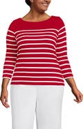Lands' End Plus Size Mariner Jersey Boatneck Top