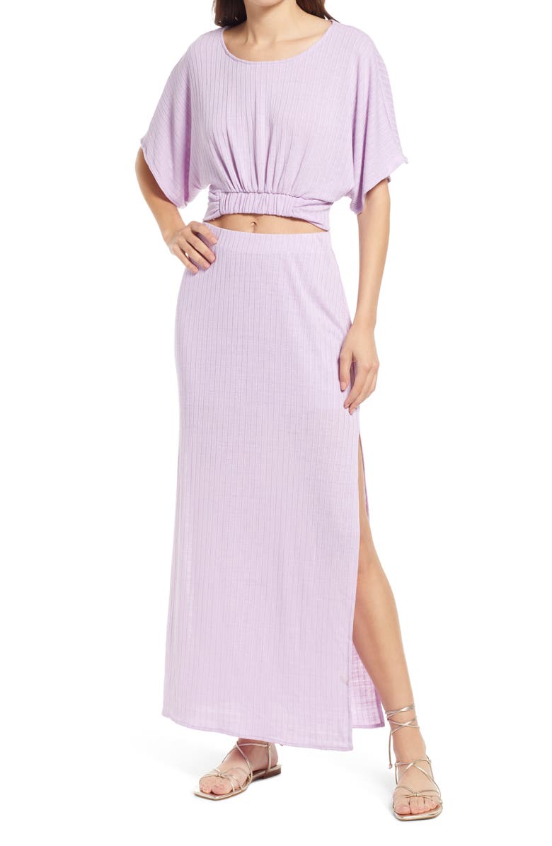 Free People Kelsey Rib Crop Top & Skirt Set, Main, color, 