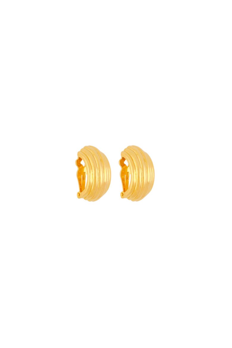 1980s Vintage Demi Hoop Clip-On Earrings, Main, color, Demoi Hoop