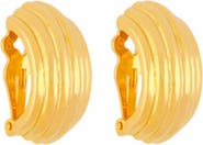Susan Caplan 1980s Vintage Demi Hoop Clip-On Earrings