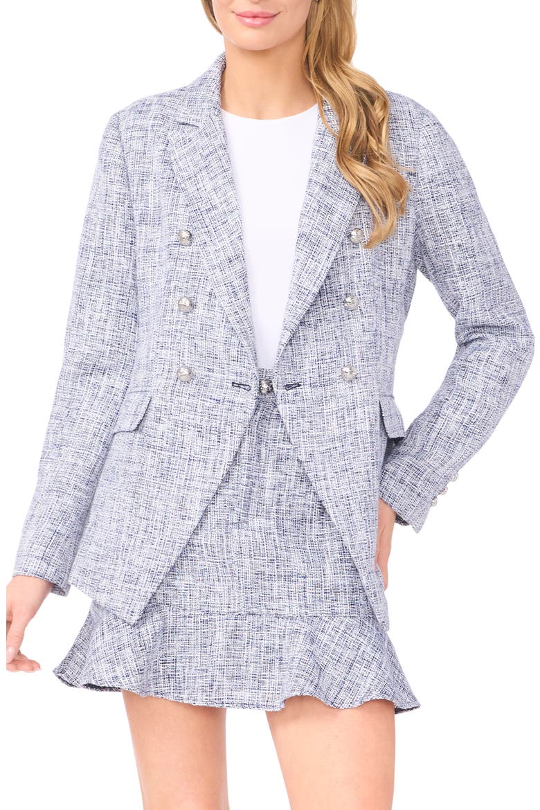 Tweed Double Breasted Blazer, Main, color, CLASSIC NAVY