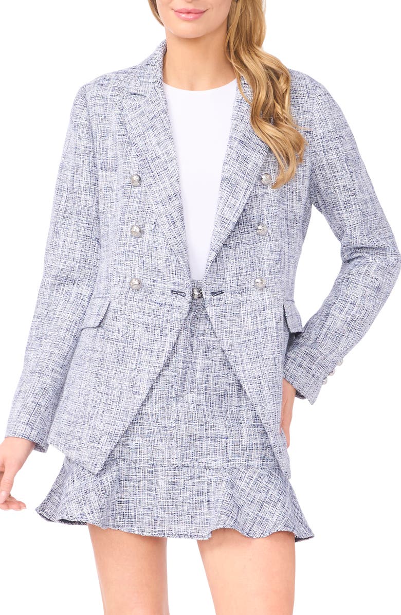 CeCe Tweed Double Breasted Blazer, Main, color, 