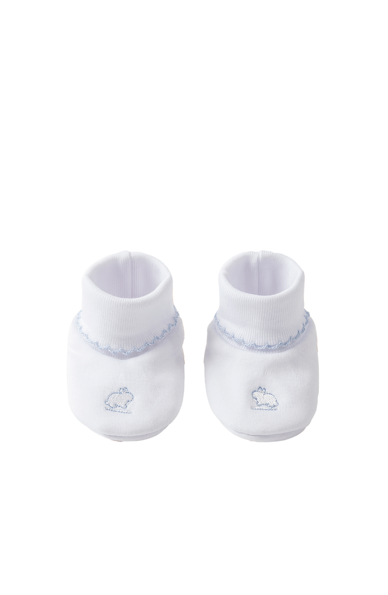 Babycottons Logo Booties for Toddler, Main, color, White & Light Blue