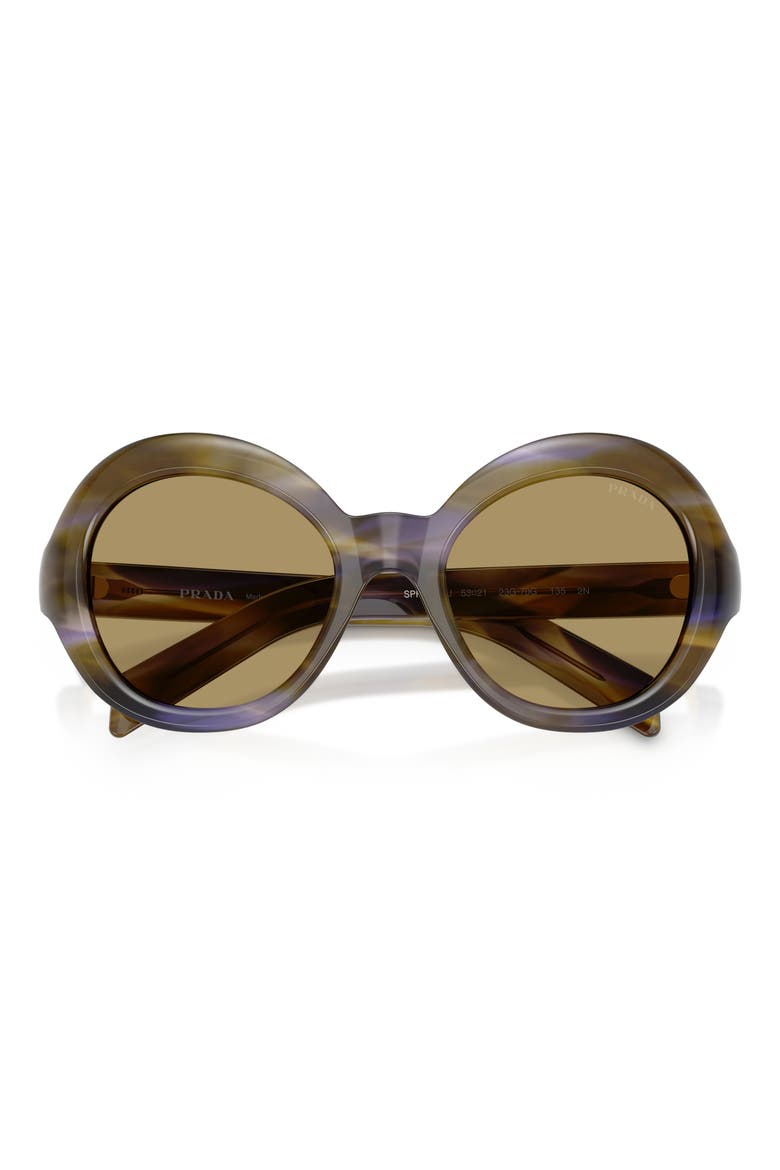 53mm Gradient Round Sunglasses, Alternate, color, STRIPED LAGOON / GREEN OLIVE