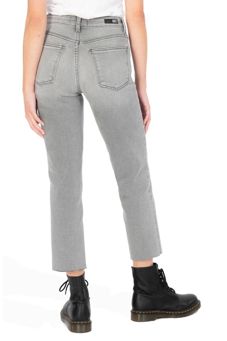 Rachael Fab Ab High Waist Raw Hem Mom Jeans, Alternate, color, MEASURE