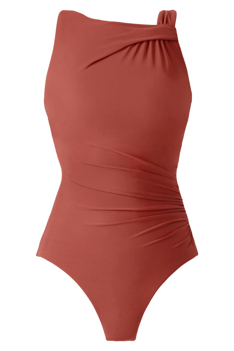 Rock Solid Avra Underwire One-Piece Swimsuit, Alternate, color, TERRACOTTA BROWN