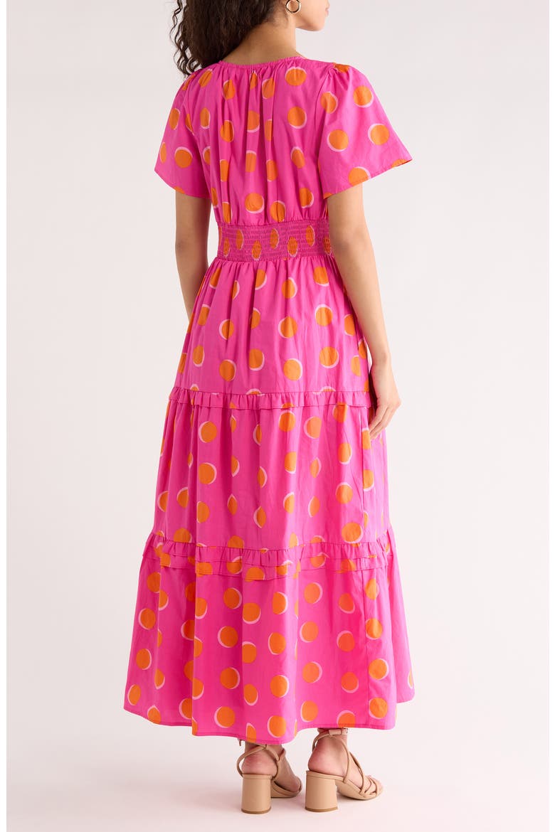 Haylie A-Line Dress, Alternate, color, FUCHSIA-ORANGE-DOT