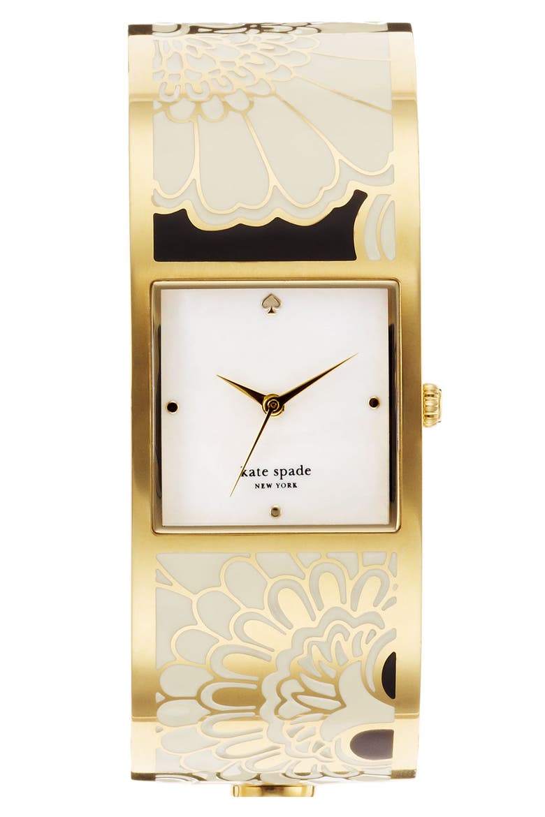 'delacorte' bangle watch, 20mm, Main, color, GOLD/ BLACK