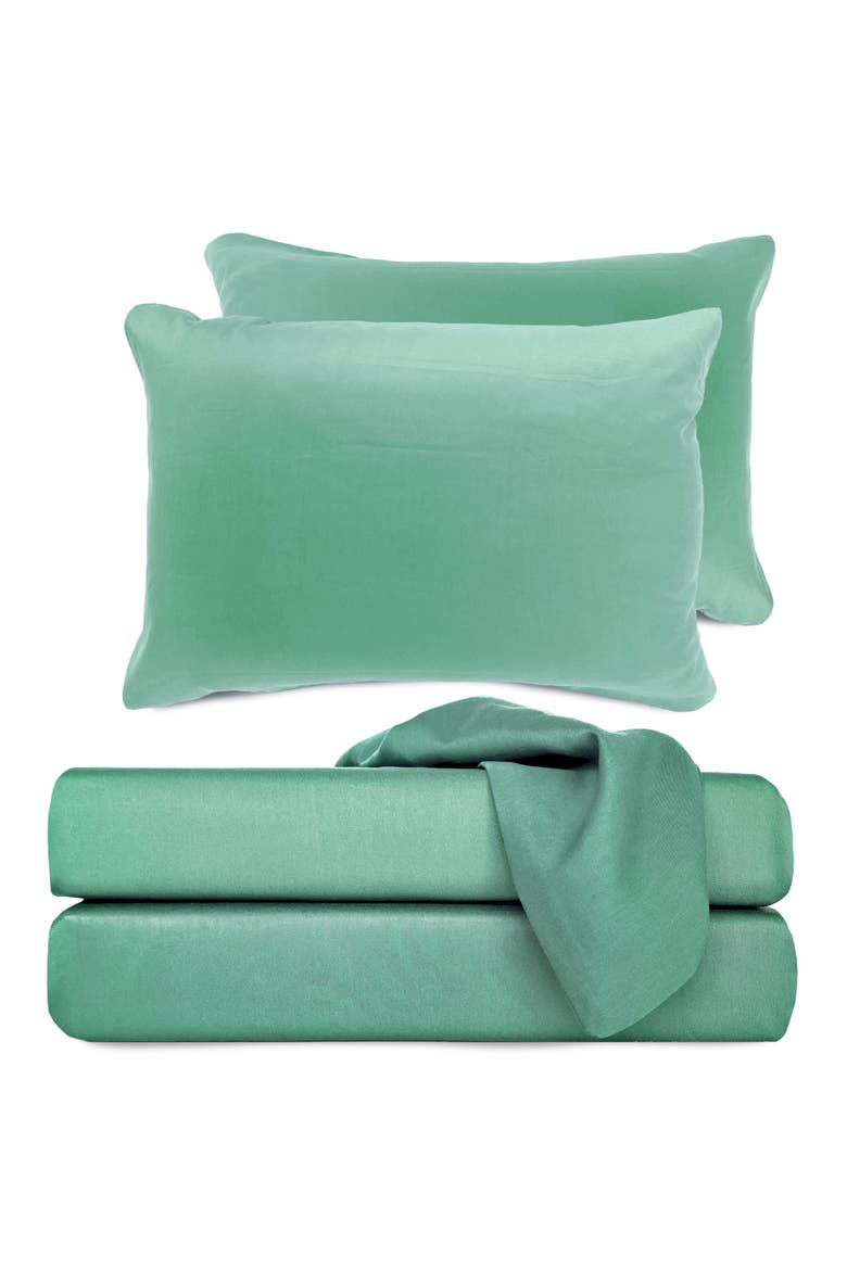 Cooling 100% Viscose Sheet Set - Soft, Breathable Comfort, Main, color, Seaglass
