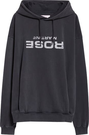 Martine Rose Upside Down Logo Classic Cotton Jersey Hoodie