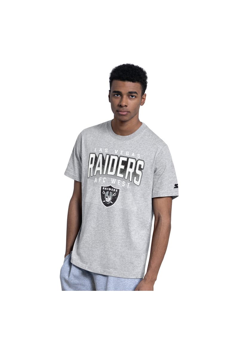 Men's Starter  Black/Gray Las Vegas Raiders Two-Pack Logo T-Shirt Set, Alternate, color, Black