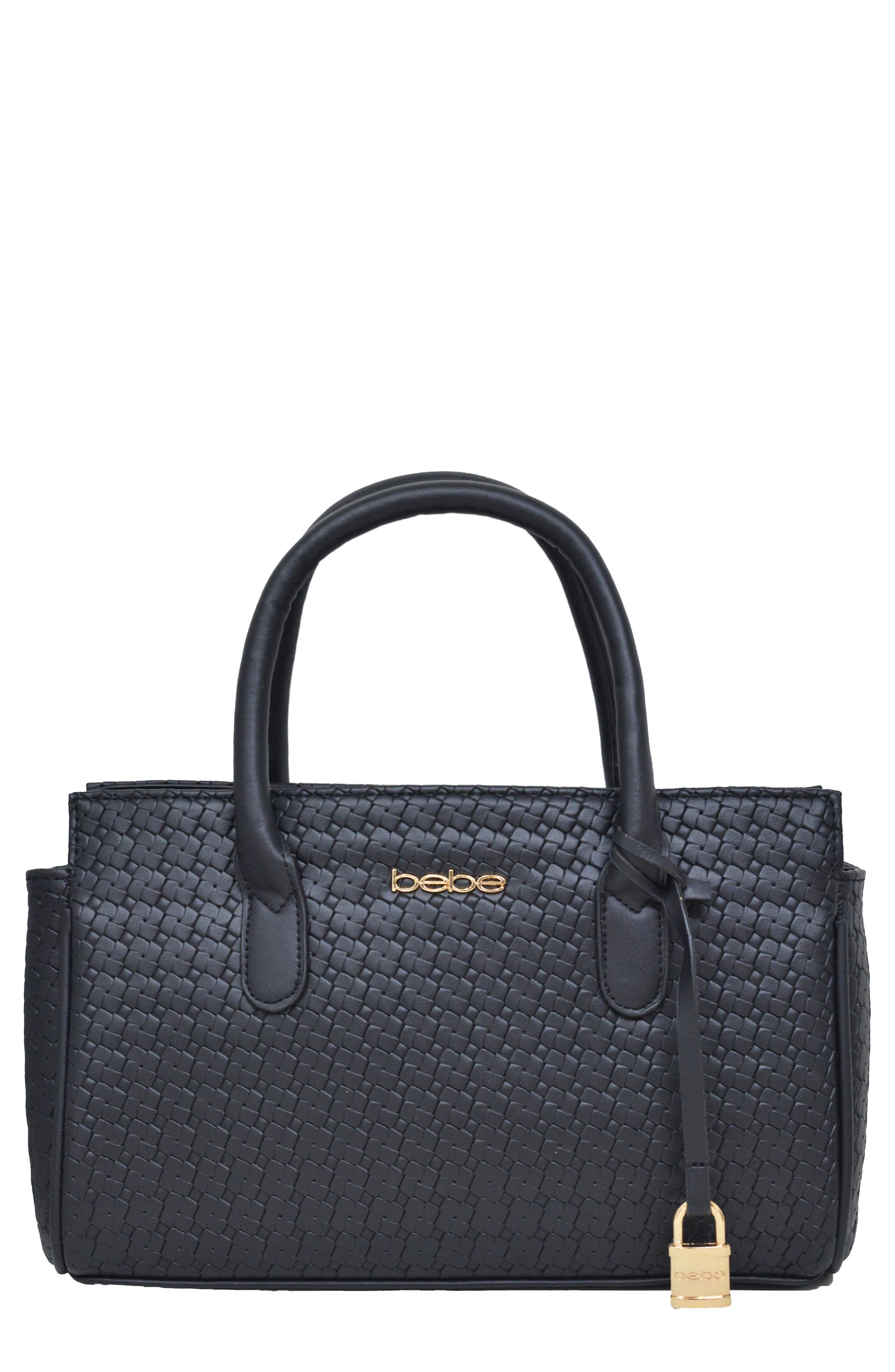 bebe Otto Small Satchel, Main, color, Black