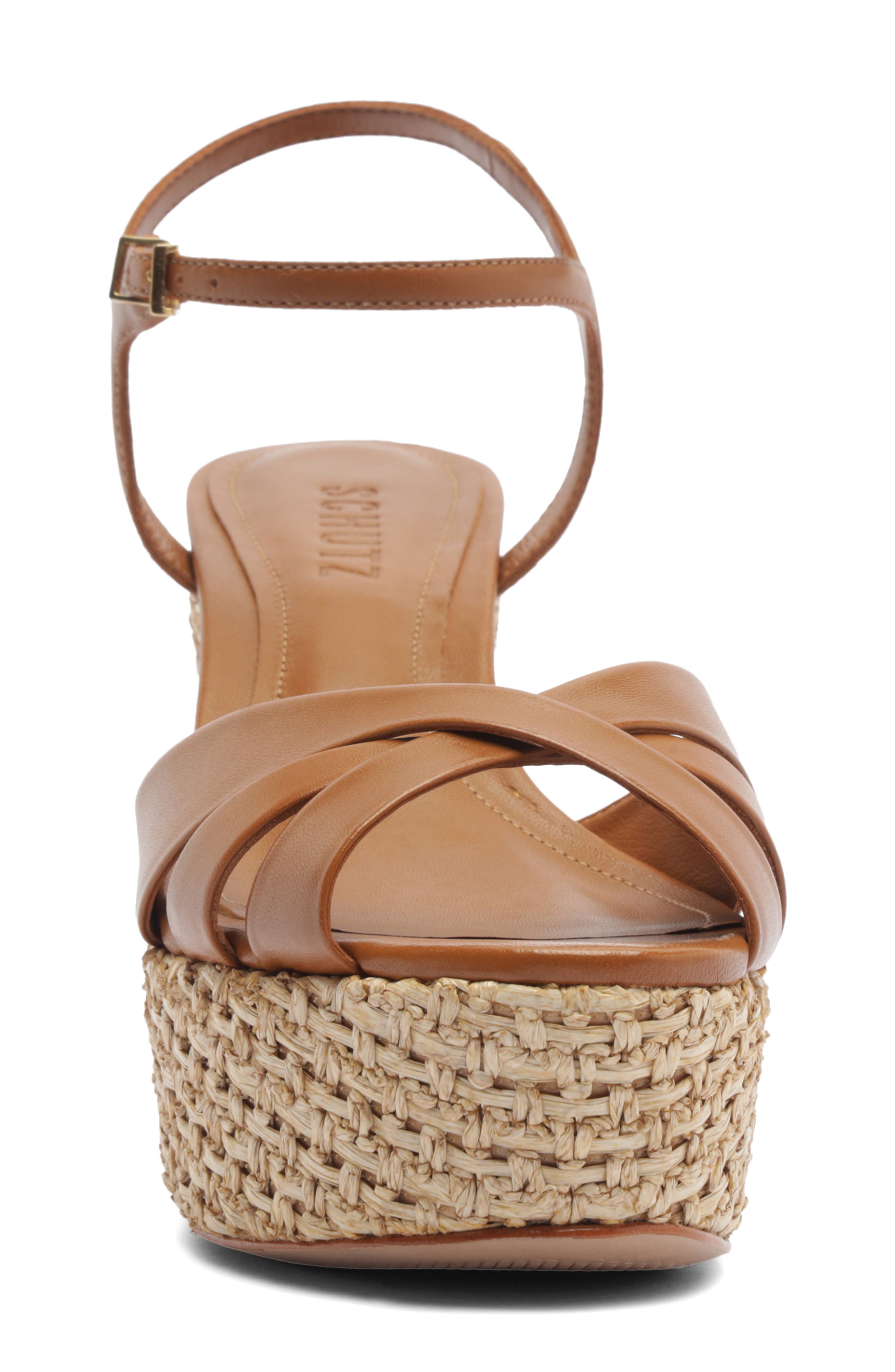 Schutz Keefa Ankle Strap Sandal, Alternate, color, Burnt Honey