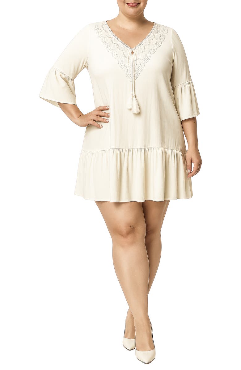 Standards & Practices Lace Trim Drop Waist Dress, Alternate, color,