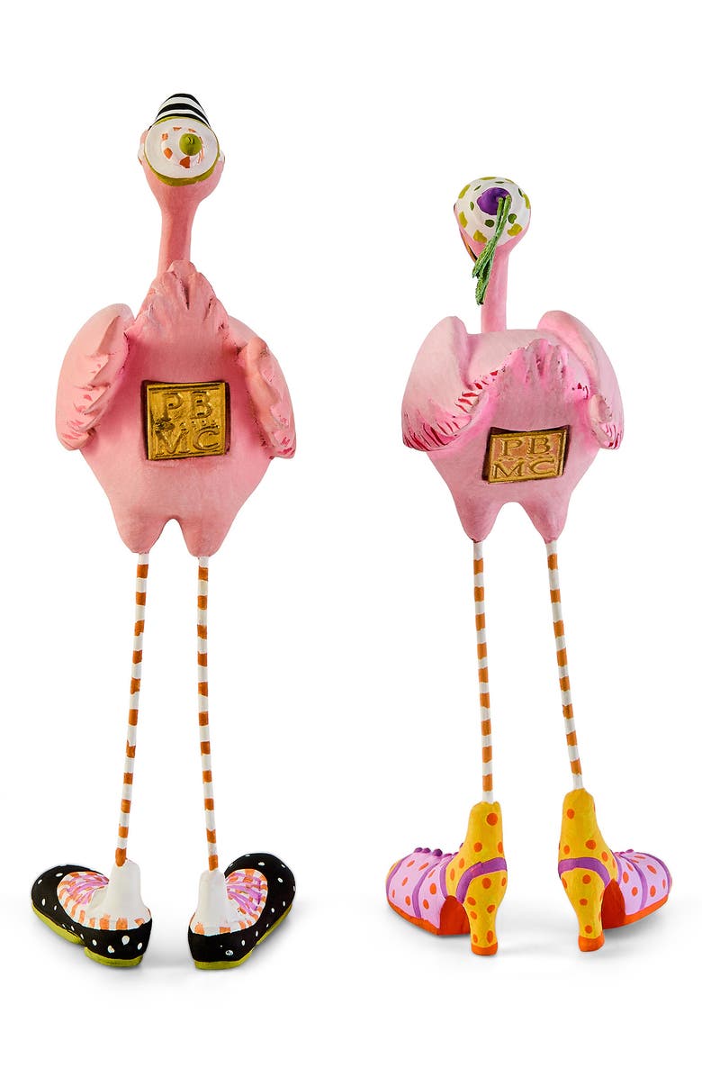 MACKENZIE CHILDS Patience Brewster Sheila & Sheldon Flamingo Figurines, Alternate, color, Pink