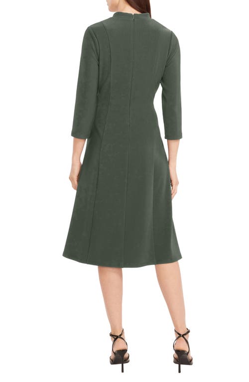 Maggy London Ruched Fit & Flare Midi Dress In Green