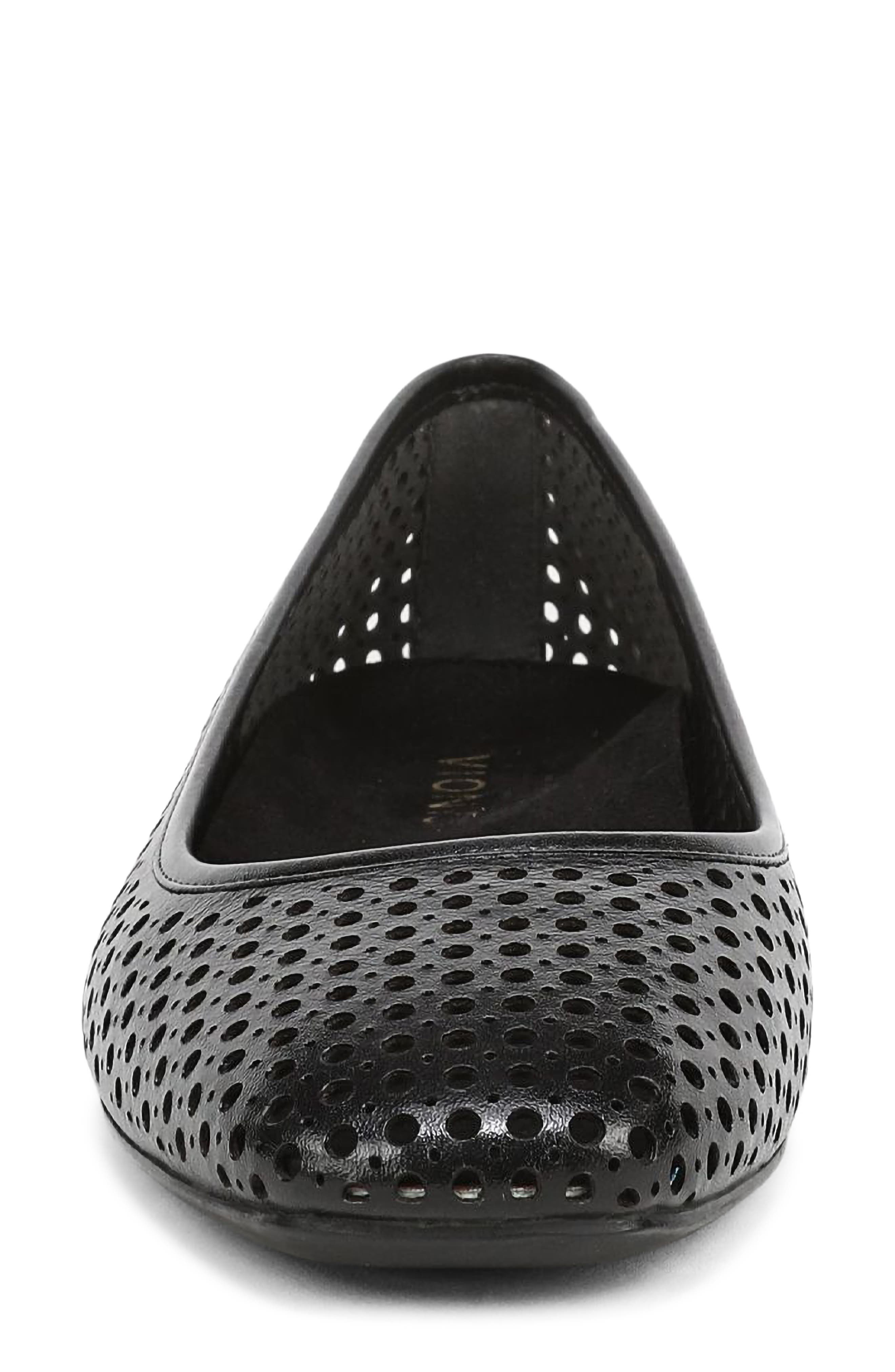 Vionic Orinda Perforated Ballet Flat, Alternate, color, Black