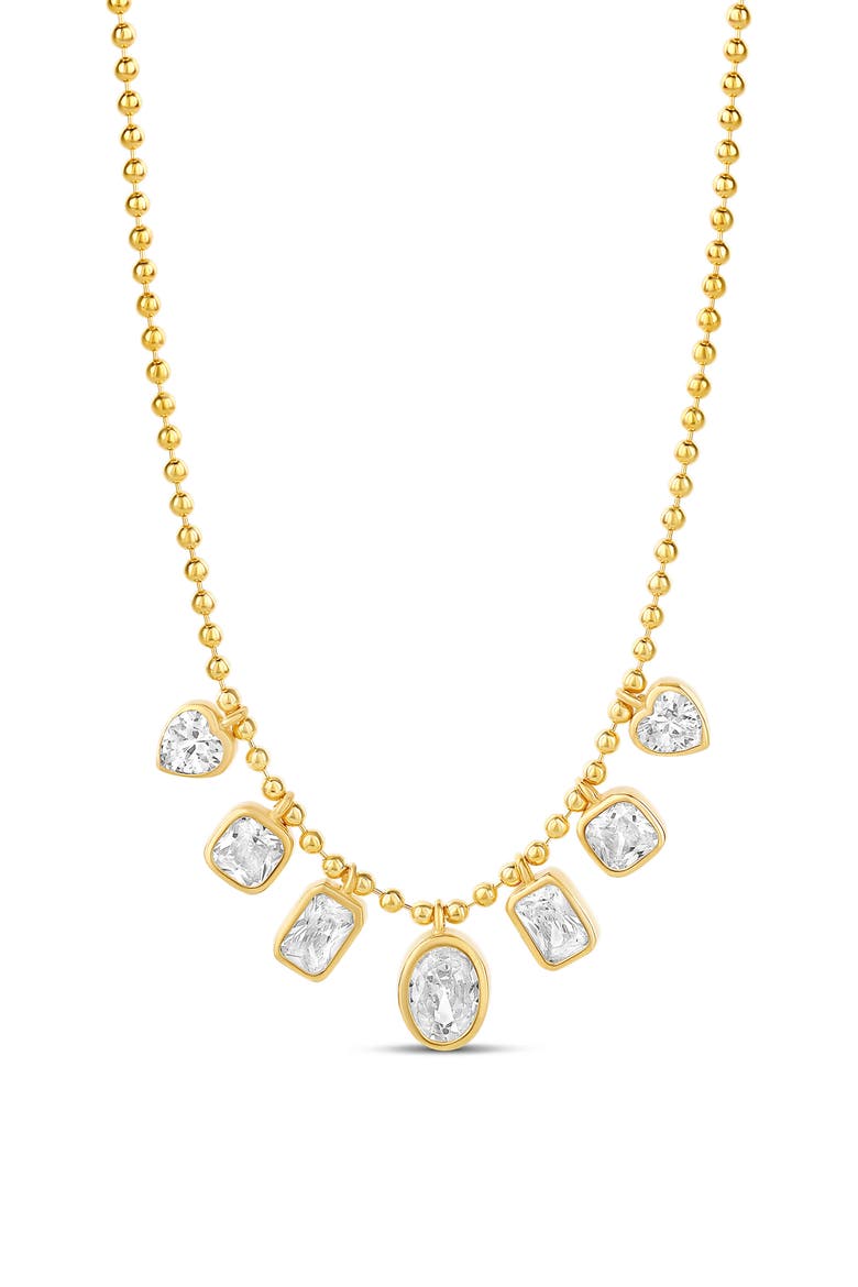 Dangling Stone Charm Necklace, Main, color, GOLD