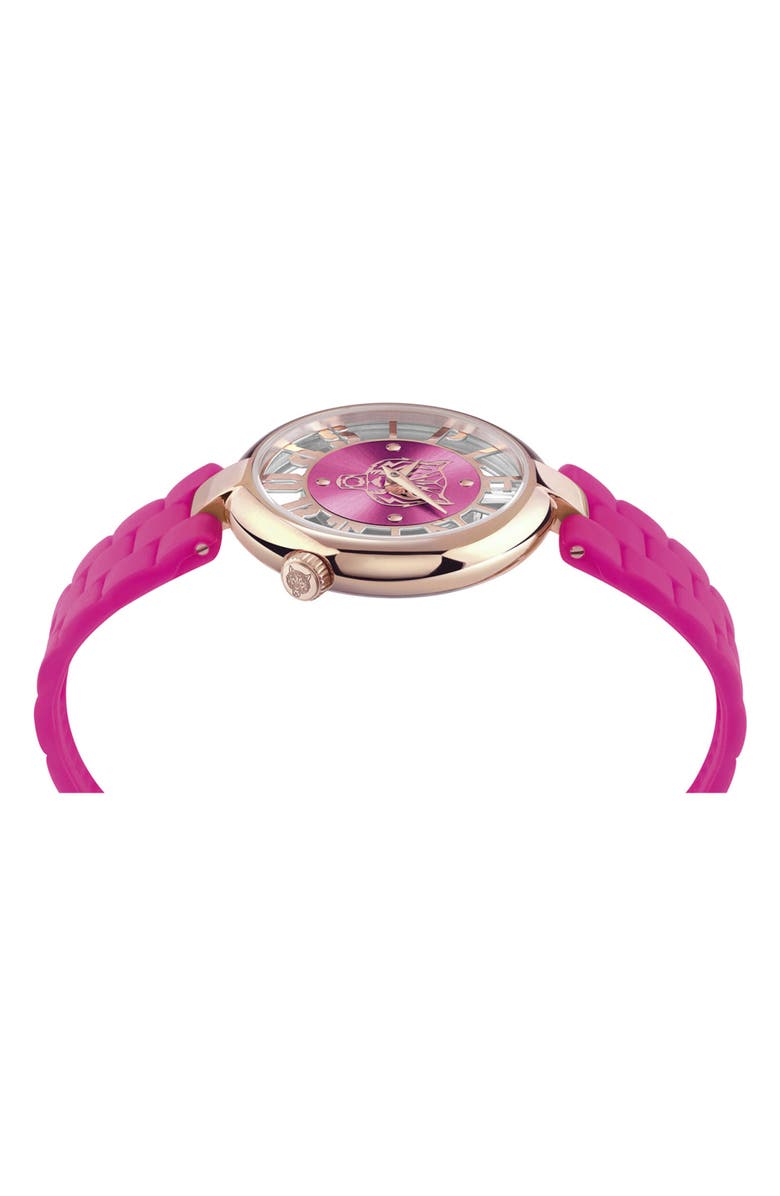 PLEIN SPORT Tiger Luxe Quartz Silicone Strap Watch, 36mm, Alternate, color, Rose Gold