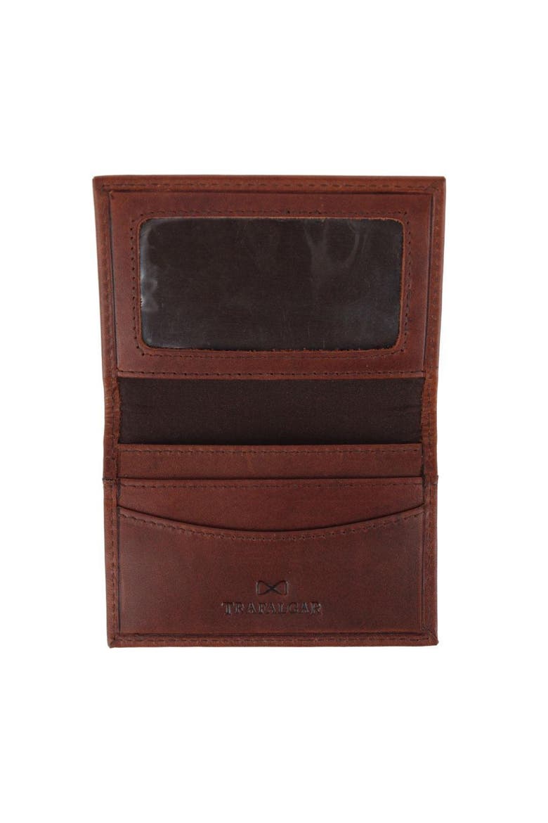 Tennyson Bi-Fold ID Window Leather Card Case, Alternate, color, Brown