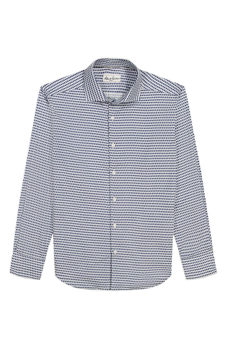 Robert Graham Banway Cotton Button-Up Shirt, Main, color, Blue