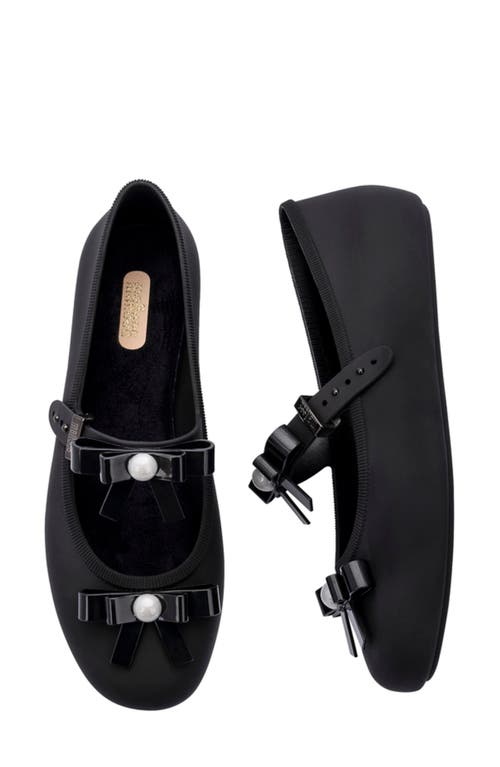 Melissa Soft Ballerina Bow Mary Jane Flat In Black
