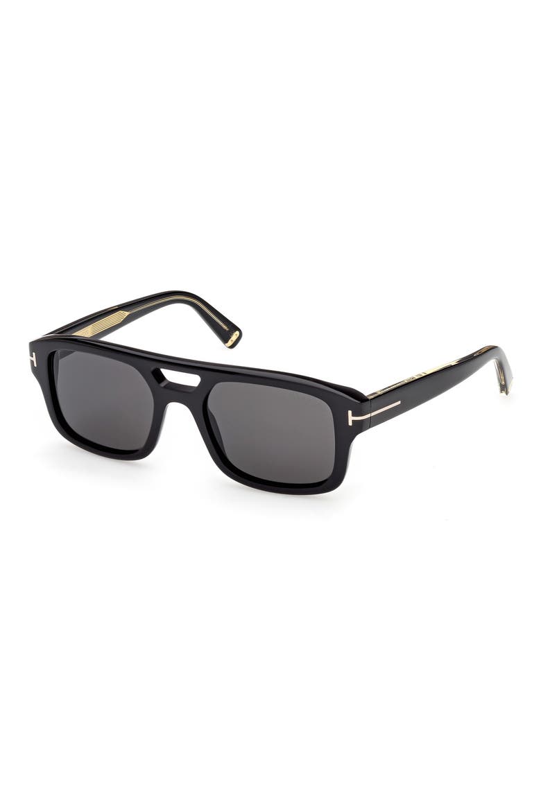 Icon 53mm Aviator Sunglasses, Alternate, color, SHINY BLACK/ SHINY YELLOW GOLD