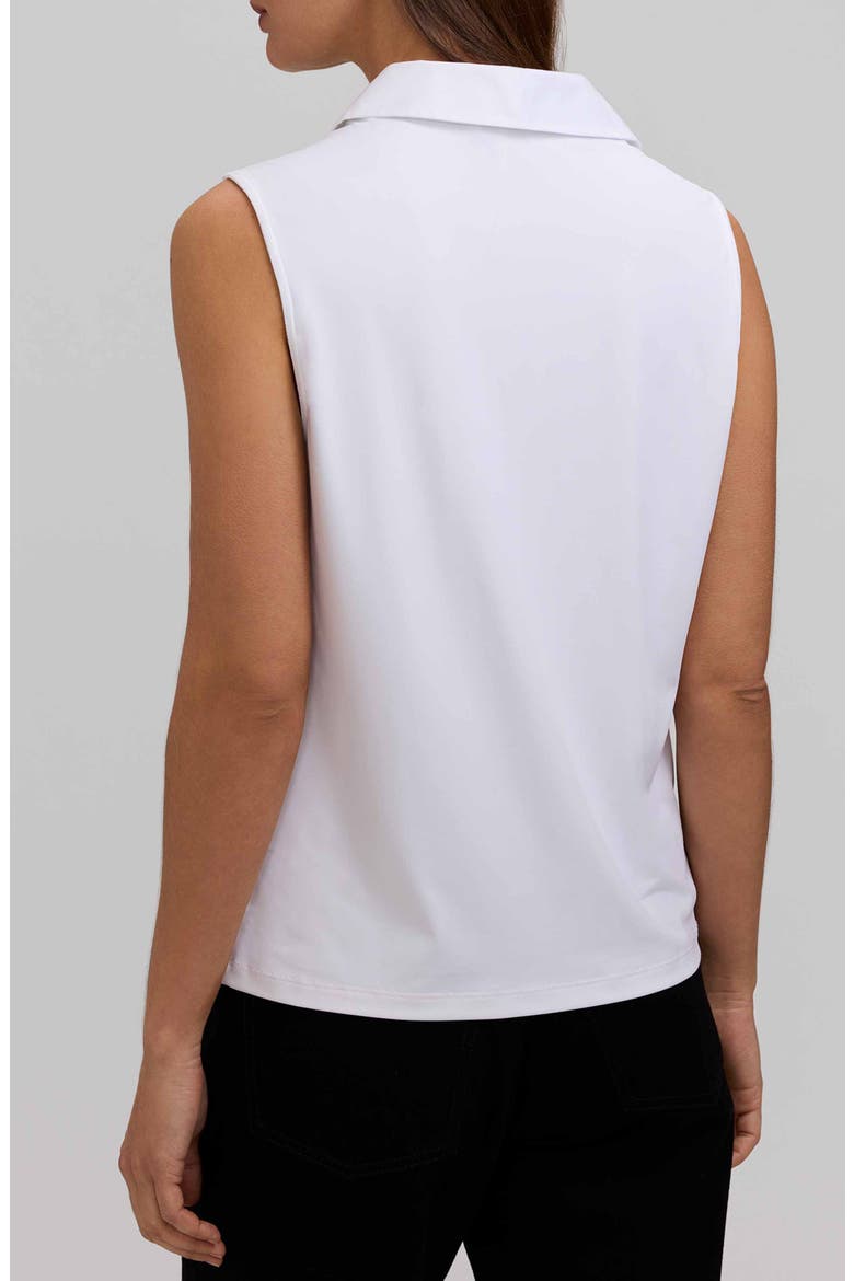 Ricki Mixed Media Sleeveless Button-Up Shirt, Alternate, color, WHITE