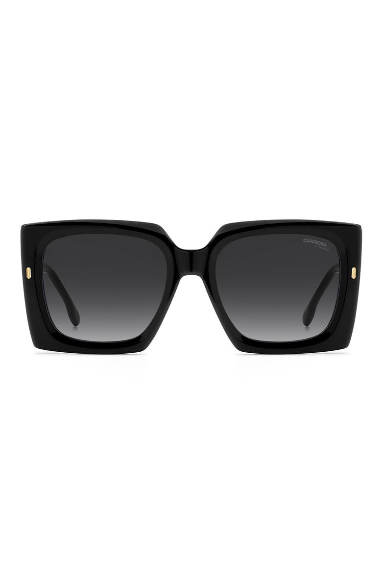 55mm Rectangular Sunglasses, Main, color, BLACK/ DARK GREY SF