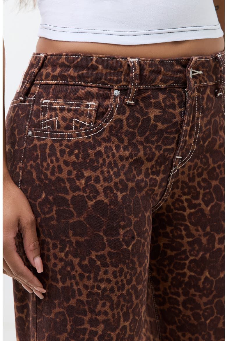 Bobbi Leopard Print Baggy Wide Leg Jeans, Alternate, color, LEOPARD PRINT
