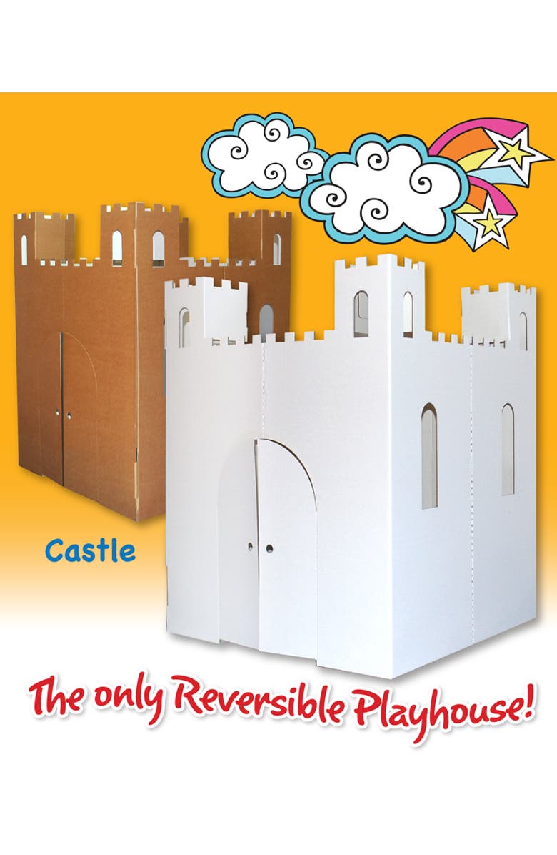 Easy Playhouse Blank Cardboard Castle, Main, color, Multicolored