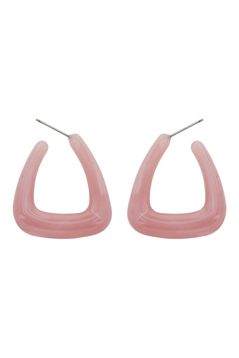 Pink Resin Hoop Earrings, Main, color, PINK