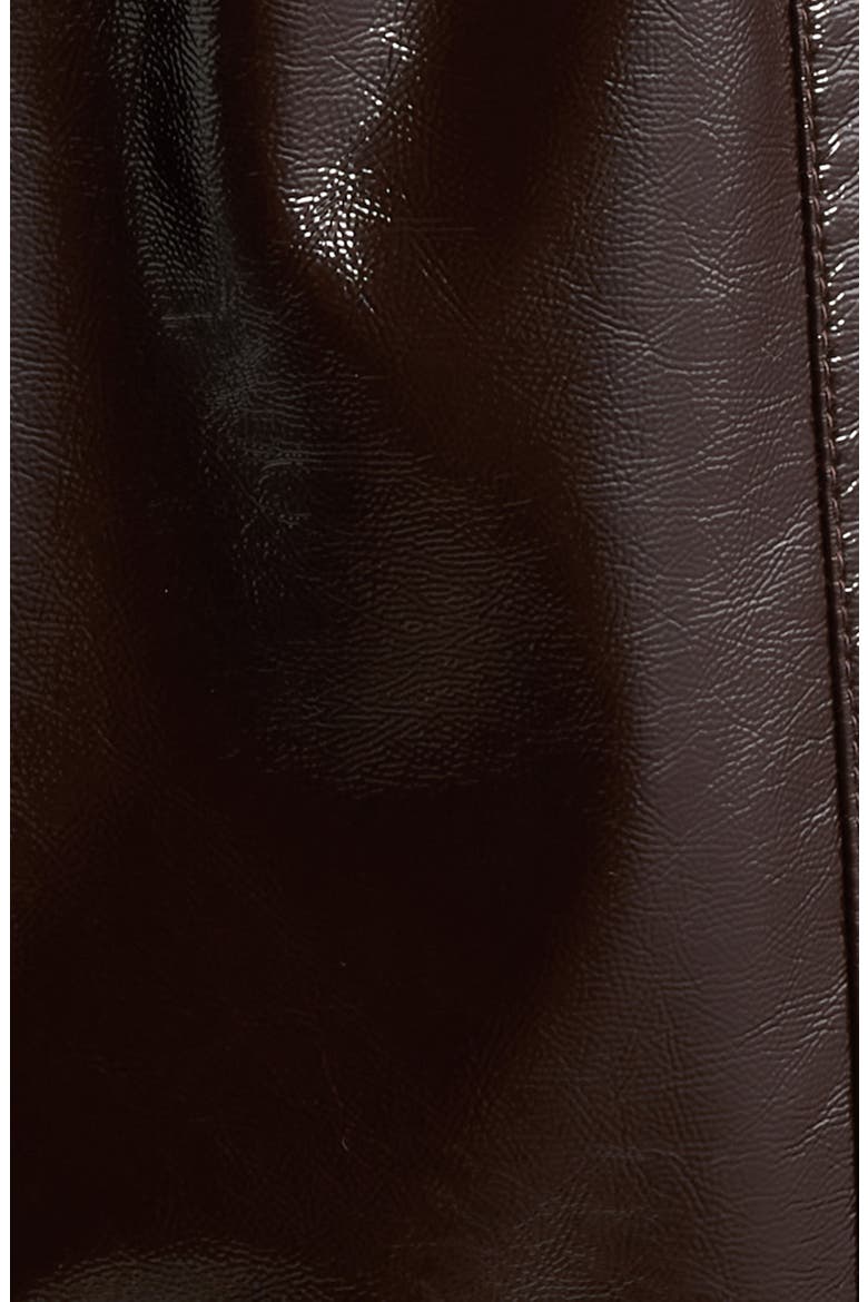 Amy Faux Patent Leather Jacket, Alternate, color, BROWN