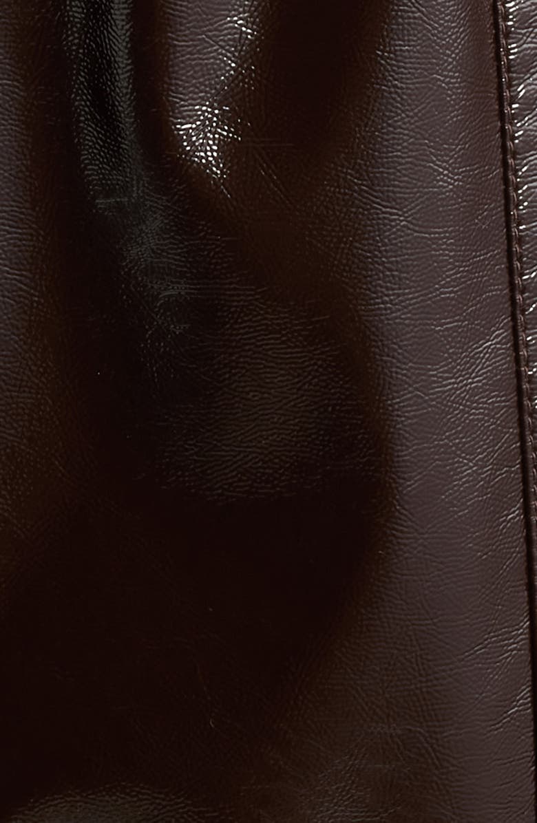 rag & bone Amy Faux Patent Leather Jacket, Alternate, color, Brown