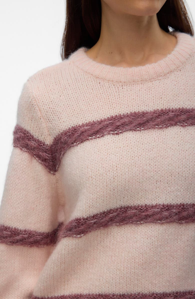 VERO MODA Zada Oversize Stripe Sweater, Alternate, color, Pink Dogwood Detail