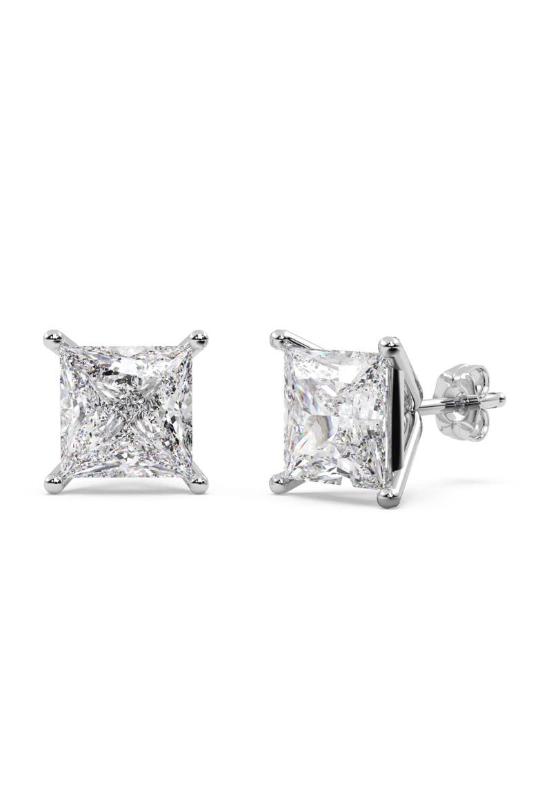 Princess Diamond Stud Earrings 14kt, Main, color, Diamond