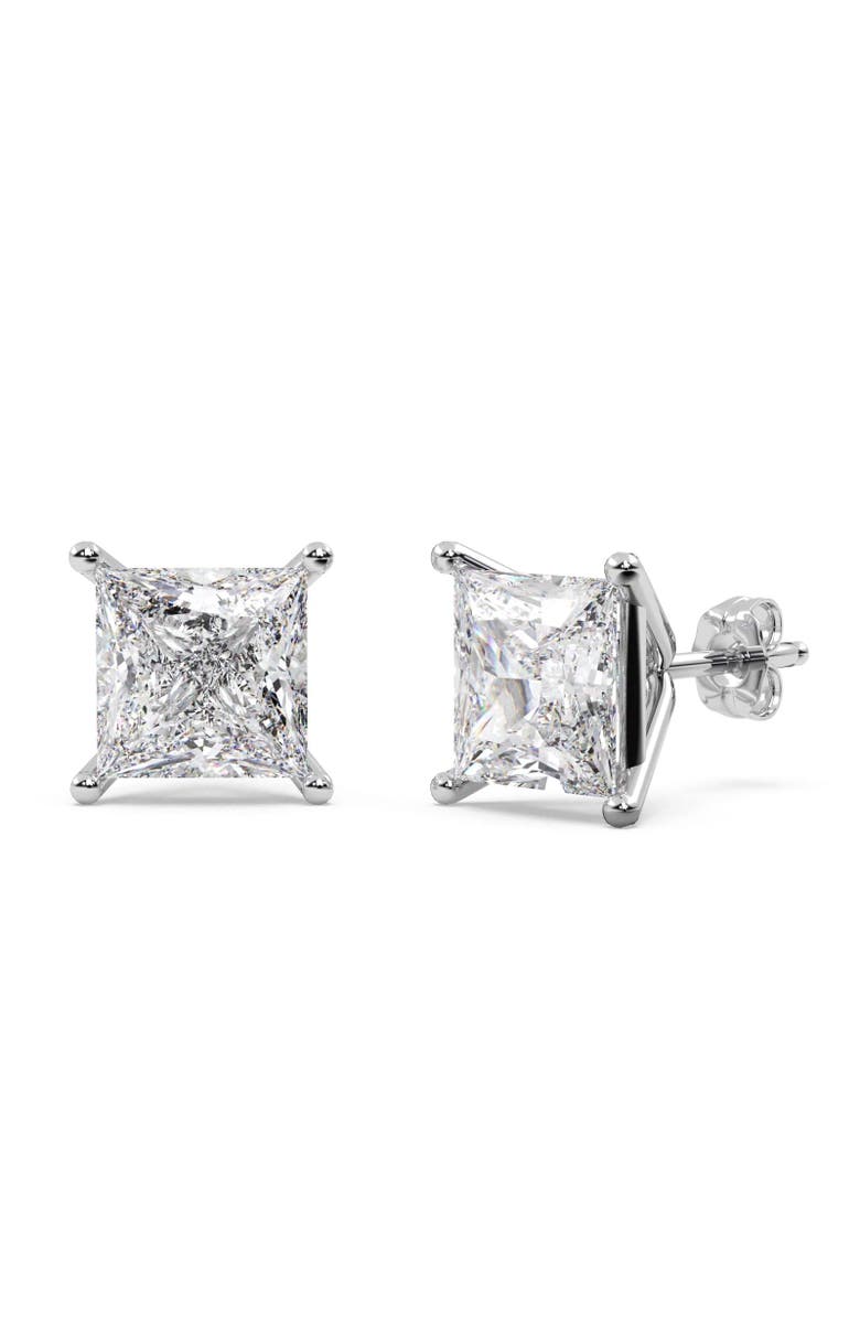 ALLUREZ Princess Diamond Stud Earrings 14kt, Main, color, Diamond
