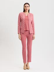 Misook Tailored Tonal Checkered Knit Jacket
