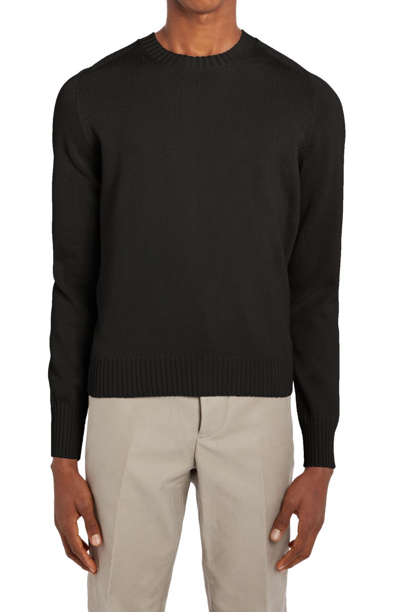 TOM FORD Cotton & Silk Crewneck Sweater, Main, color, 