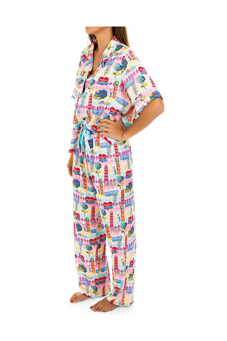 Women's Highway Holiday Silky Short Sleeve Pant Set, Main, color, Highway Holiday