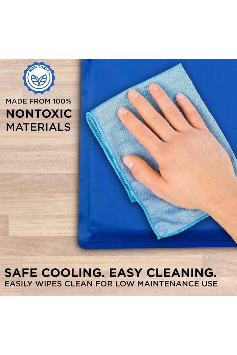 Dog Cooling Mat with Durable Non-Toxic Gel Design, Alternate, color, Blue