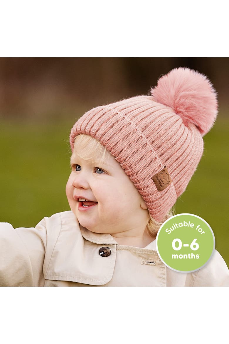 2-Pack Pom Knitted Beanie, Alternate, color, Fawn