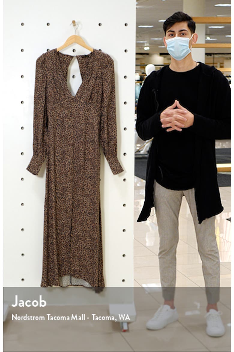Myles Animal Print Plunge Neck Long Sleeve Dress video
