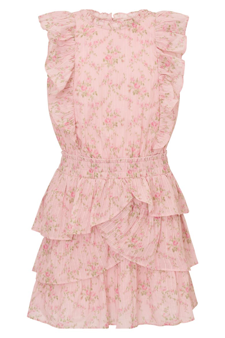 Kids' Decker Floral Cotton Dress, Main, color, SPICED CAMELLIA