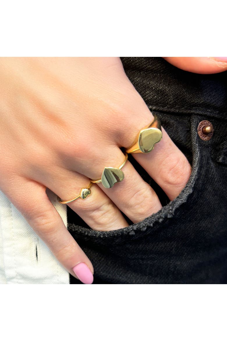 Gold Heart Signet Ring, Alternate, color, Yellow Gold
