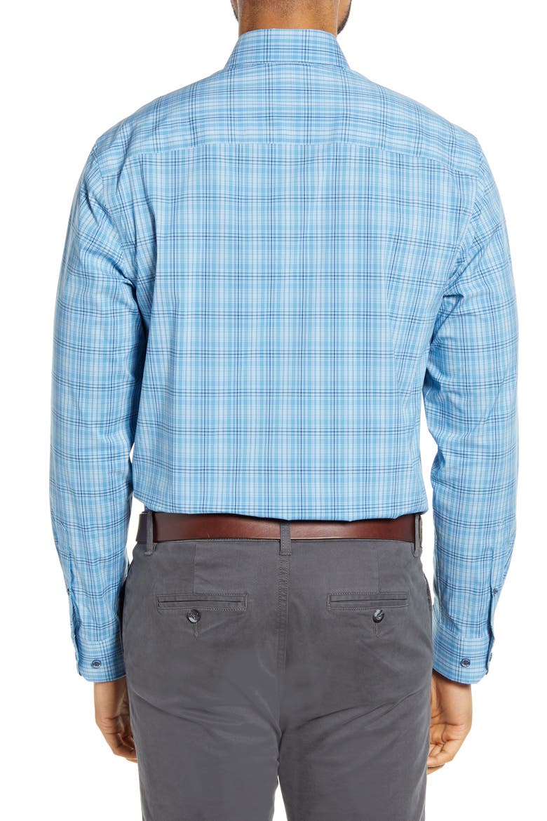 Soar Classic Fit Plaid Performance Button-Down Shirt, Alternate, color, CHAMBERS