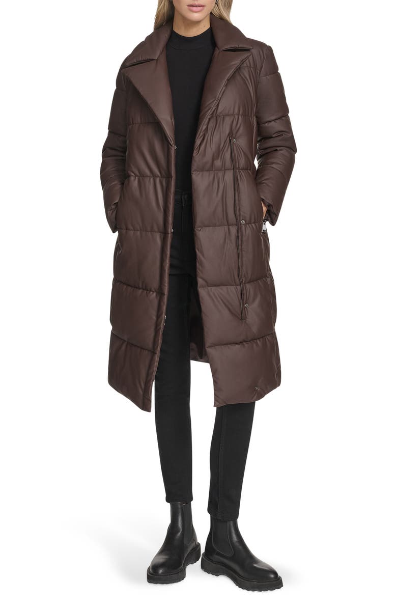 Andrew Marc Farren Water Resistant Puffer Coat, Main, color, Carob
