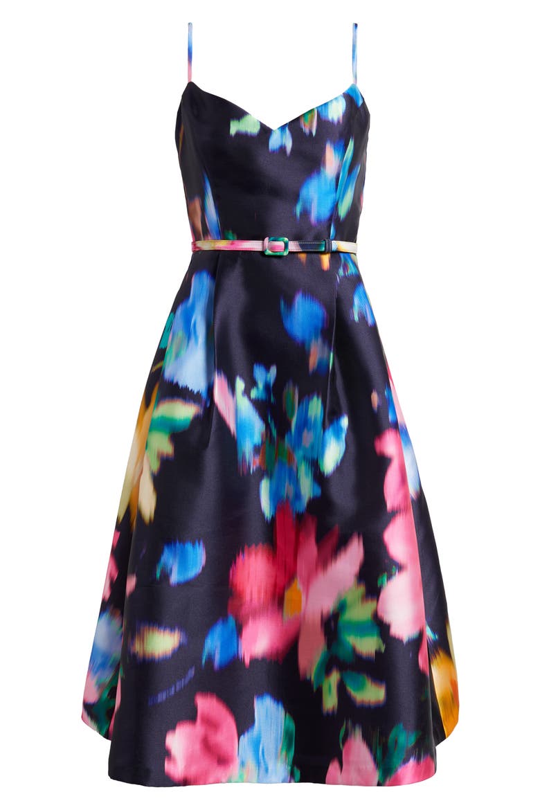 Abstract Floral Cocktail Dress, Alternate, color, NAVY MULTI